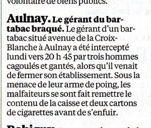 12 déc le gérant d'un bar tabac braqué