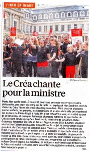 6 juin Le Créa chante pour la ministre