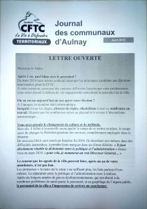Journal des Communaux d'Aulnay CFTC avril 2015 1