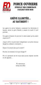 ST Batiment Communique preavis de greve