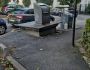 Un conteneur à poubelle abîmé à Aulnay-sous-Bois